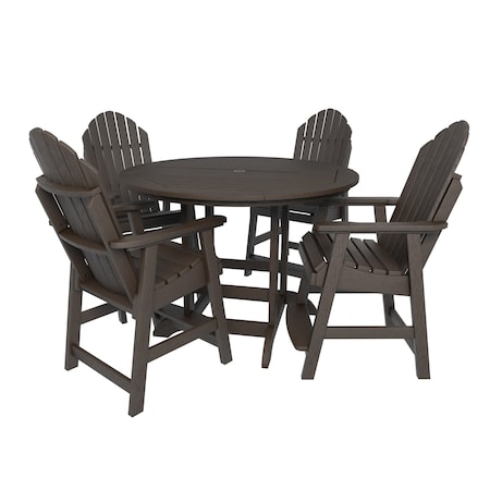 Highwood Usa Hamilton 5pc Round Counter Height Outdoor Patio Furniture Dining Set AD-CNA48-ACE